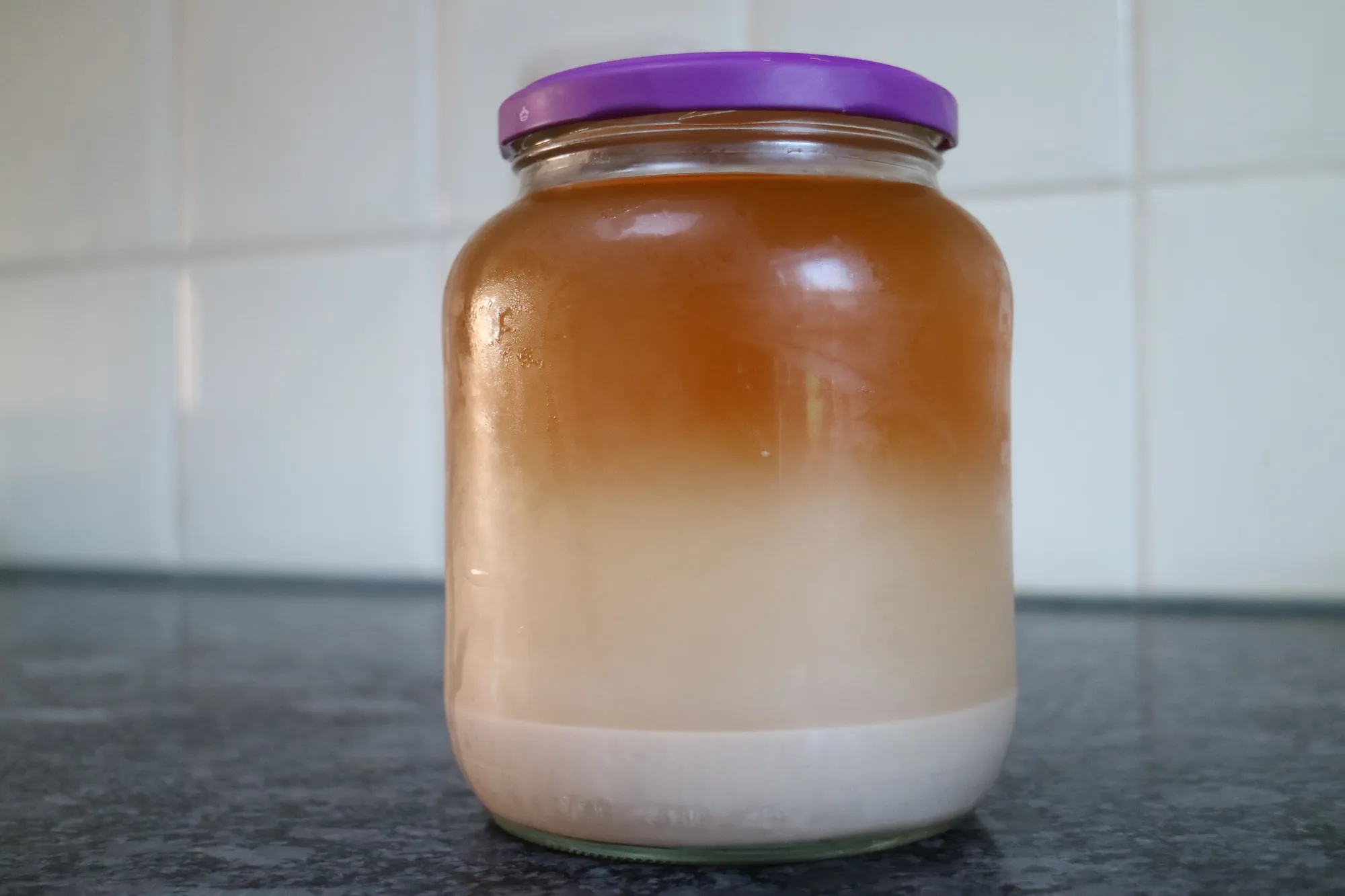 A jar with yeast sludge